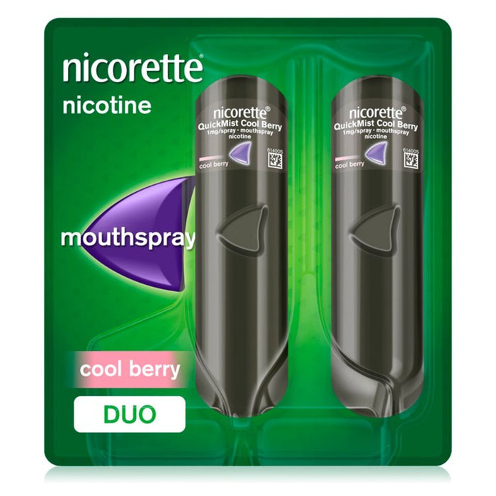 Nicorette Quickmist Mund Spray Cool Berry Duo 1 mg 2 pro Pack