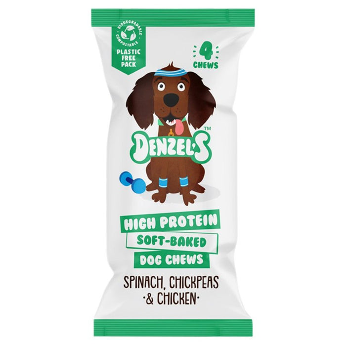 Denzel's High Protein Soft Baked Dog Chews Spinach Chickpeas & Chicken 75g