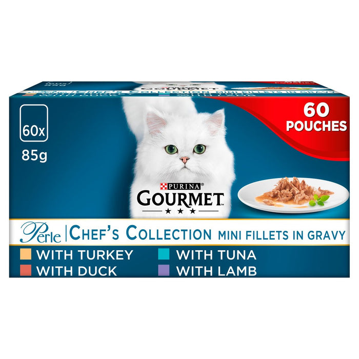 Gourmet Perle Cat Food Chefs Collection mixte 60 x 85g