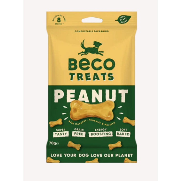 Beco Dog behandelt Erdnuss mit Kokosnuss -Kurkuma & Petersilie 70G