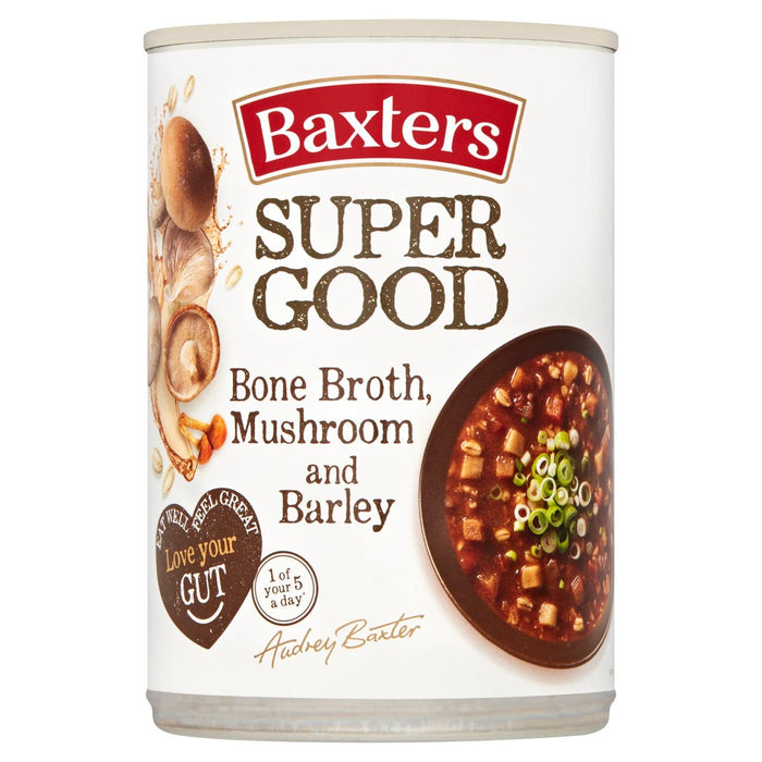 Baxters Super bon bouillon d'os avec soupe aux champignons et à l'orge 400g