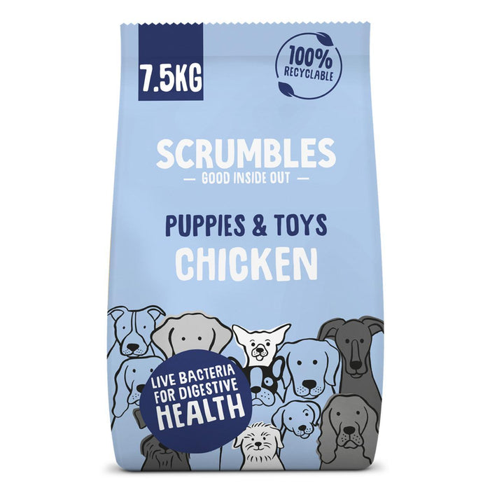 Scrumbles Puppies sans gluten et jouets Poulet Dry Chog Aliments 7,5 kg