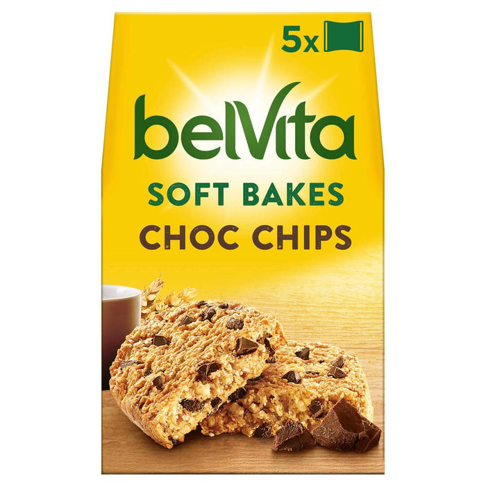 Belvita Choc Chips Soft Bakes Frühstück Kekse 5 x 50g